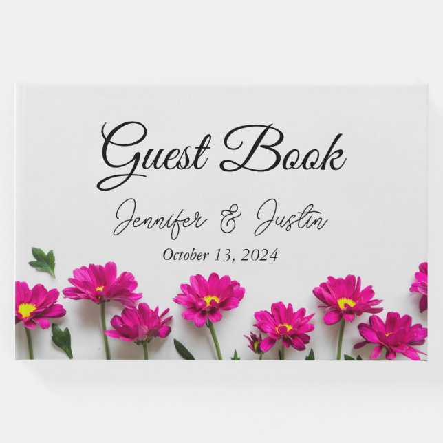 Libro De Visitas Guestbook Pink Daisy (Anverso)