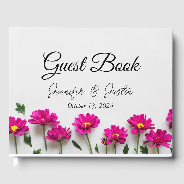 Libro De Visitas Guestbook Pink Daisy (Anverso)