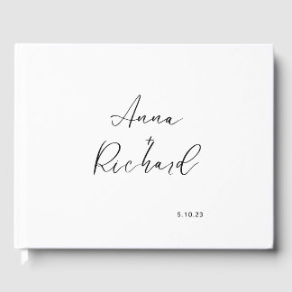 Libro De Visitas Guía de Bodas Minimalista Moderno y Personalizado