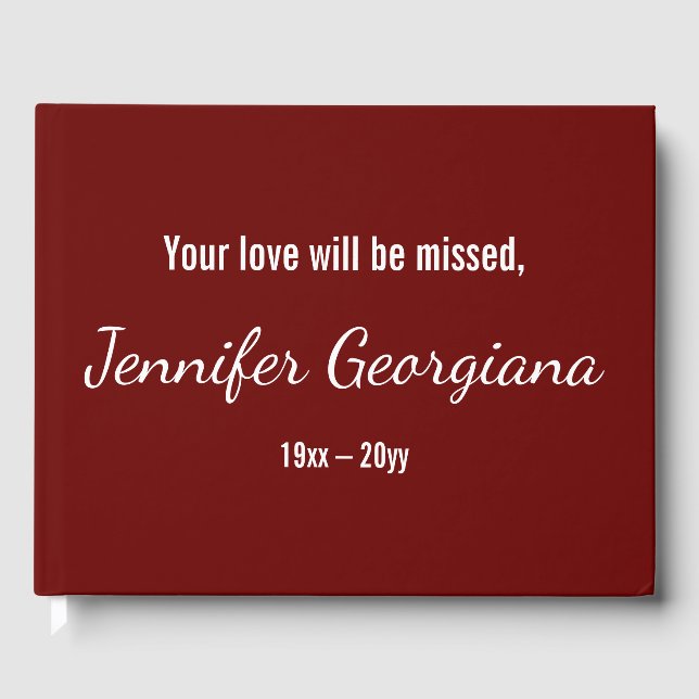 Libro De Visitas Guía de Condolencias Respetables y Personalizadas (Anverso)