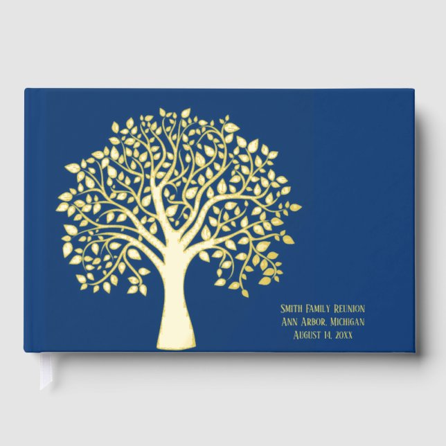 Libro De Visitas Guía de Relieve metalizado de Reunión Familiar (Anverso)