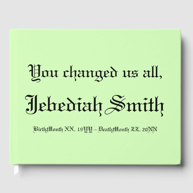 Libro De Visitas Guía de simpatías mínimas y simples (Anverso)