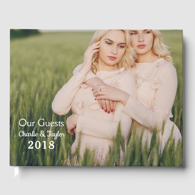 Libro De Visitas Guía de texto y fotos de personalizados (Anverso)