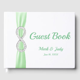 Libro De Visitas Guía del Boda de la cinta verde Diamond Infinity G