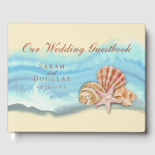 Libro De Visitas Guía del Boda de la ola oceánica azul