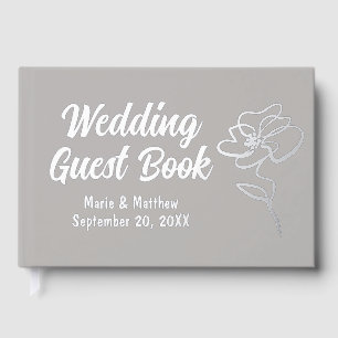 Libro De Visitas Guía del Relieve metalizado de sketch floral gris