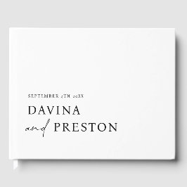 Libro De Visitas Guión contemporáneo Minimalista moderno NEGRO BLAN