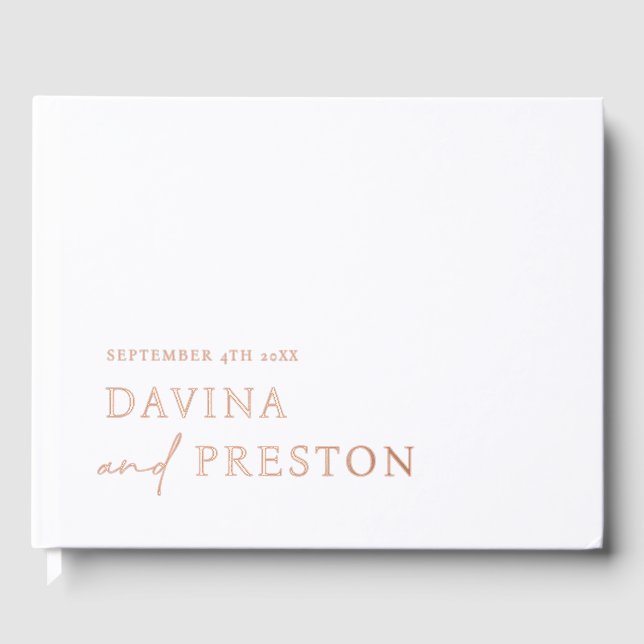 Libro De Visitas Guión contemporáneo Moderno Simple BLANCO Minimali (Anverso)