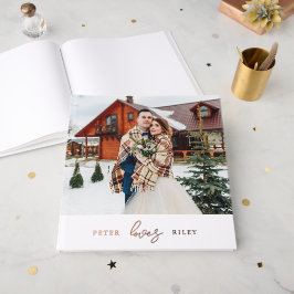 Libro De Visitas Guión de amor simple de dos fotos de boda