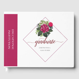 Libro De Visitas Guión de moda floral del Médica de graduación futu