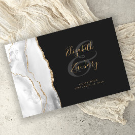 Libro De Visitas Guión dorado del Agate blanco gris moderno oscuro
