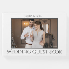 Libro De Visitas Guión elegante blanco y gris | Foto