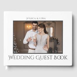 Libro De Visitas Guión elegante blanco y gris | Foto