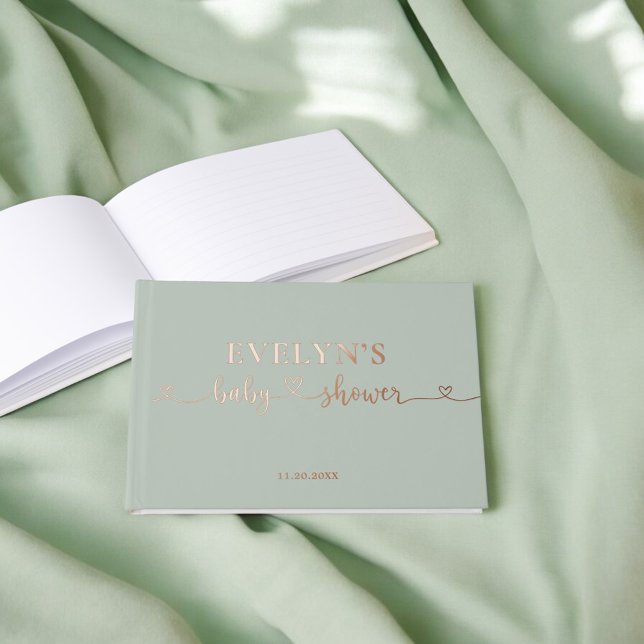 Libro De Visitas Guión fotográfico Baby Shower Sage Green (Subido por el creador)