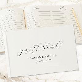 Libro De Visitas Guion Minimalista Simple para Boda Personalizada
