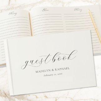 Libro De Visitas Guion Minimalista Simple para Boda Personalizada