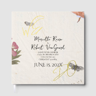 Libro De Visitas HACEMOS Flores Presionadas Shabby Boda de Moda Jar