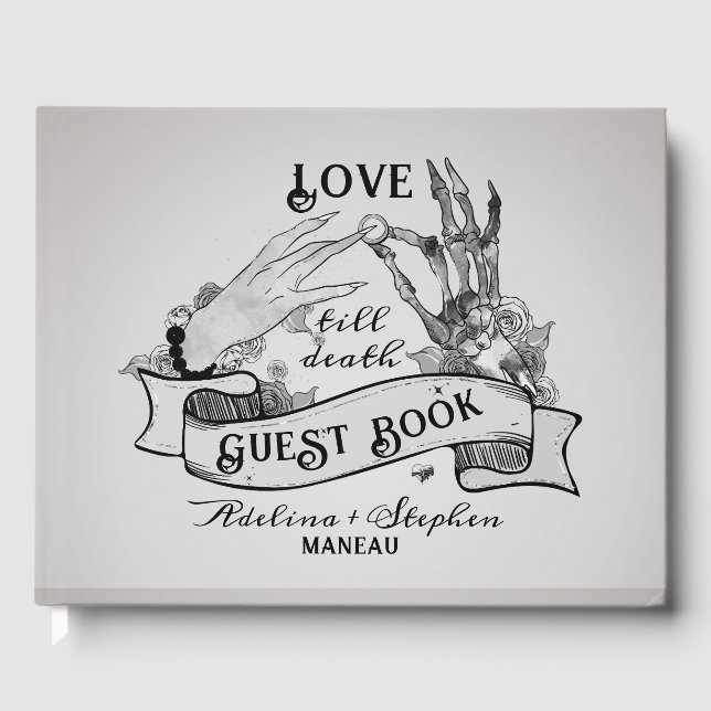 Libro De Visitas Halloween Gótica Hasta La Muerte De La Muerte Nos  (Anverso)