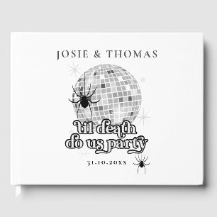 Libro De Visitas Halloween Retro Spiders & Disco Ball Boda