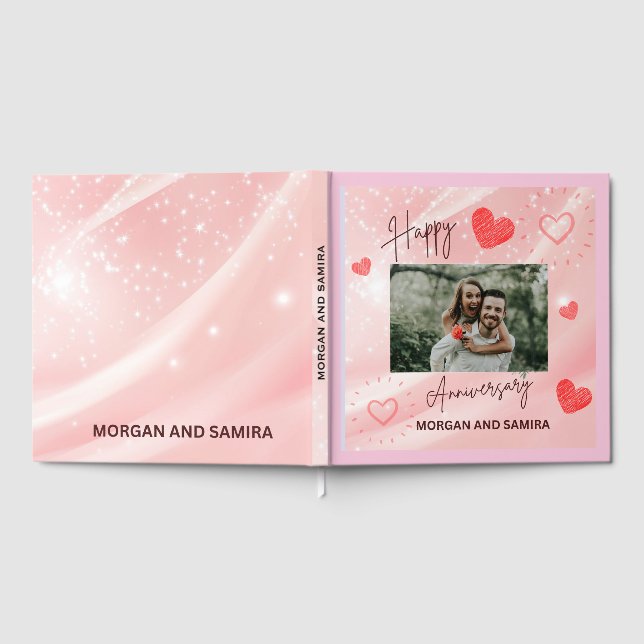 Libro De Visitas Happy Anniversary Custom Photo Guest Book (Lleno)