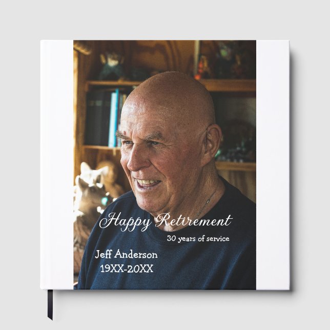 Libro De Visitas Happy retirement add name photo years of service r (Anverso)