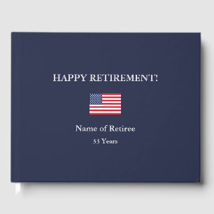Libro De Visitas Happy Retirement United States Flag Guest Book