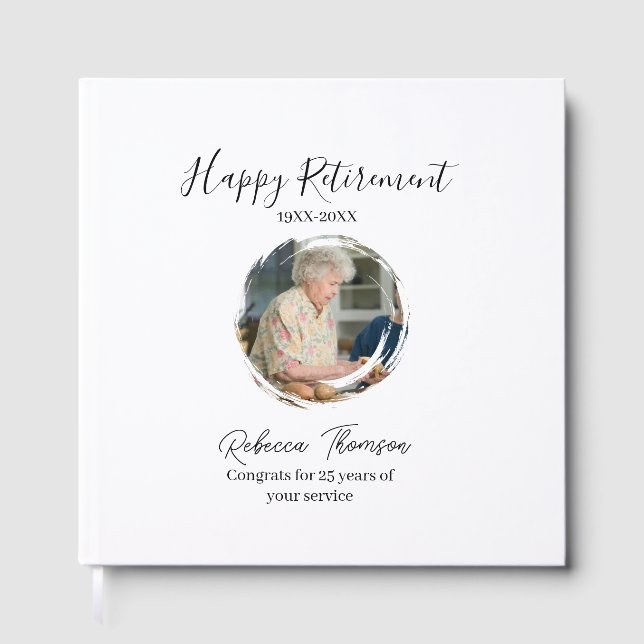 Libro De Visitas Happy retirement year name circle photo retired (Anverso)