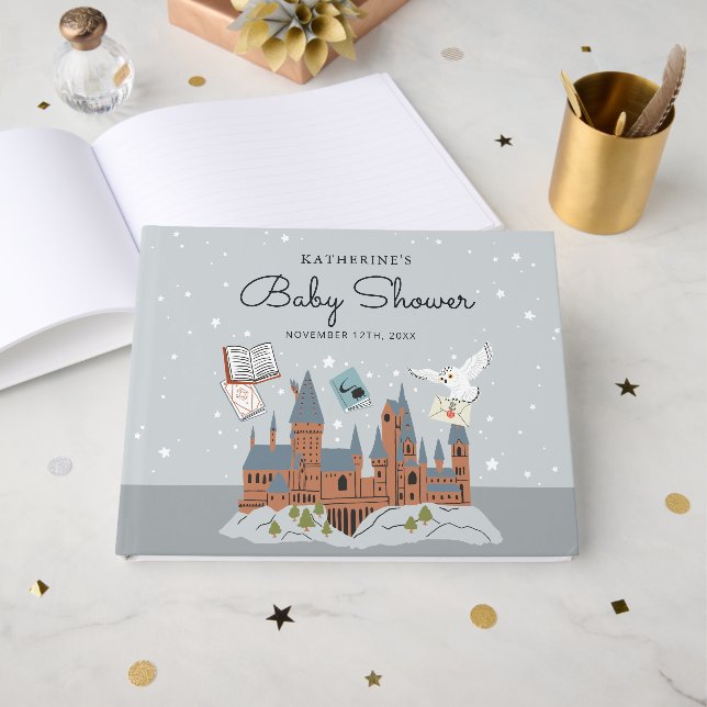Libro De Visitas Harry Potter | Baby Shower Guest Gift List (Anverso Abierto)