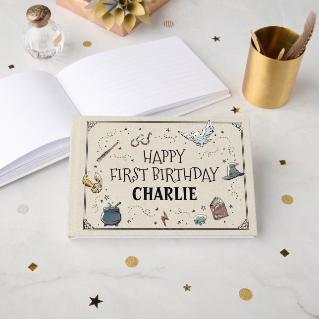 Libro De Visitas Harry Potter First Birthday (Anverso Abierto)