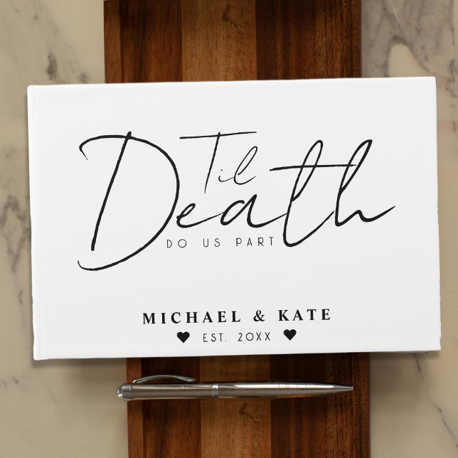 Libro De Visitas Hasta que la muerte nos haga Boda blanco (Til Death Do Us Part White Wedding Guest Book
)