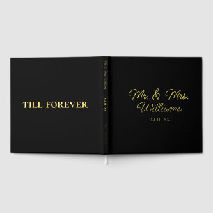 Libro De Visitas Hasta siempre Sr. Sra. Boda negro de oro de lujo