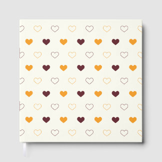 Libro De Visitas Heart Pattern with Orange & Brown Hearts