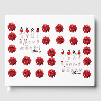 Libro De Visitas hearts and flowers