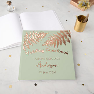 Libro De Visitas Helechos de bosque al aire libre para boda