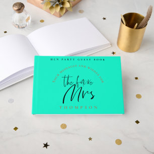 Libro De Visitas Hen Fiesta Future Mrs Name Stylish Script Neo Gree