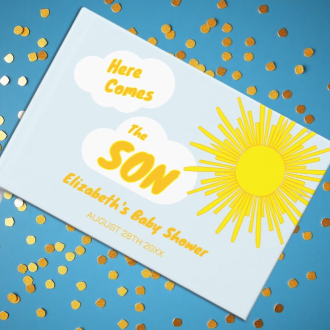 Libro De Visitas Here Comes The Son Boy Baby Shower (Subido por el creador)