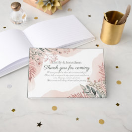 Libro De Visitas Herencia Rosa Floral Boda Jardín Boho 