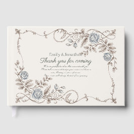 Libro De Visitas Heritage Victorian Botanical Powder Blue Taupe