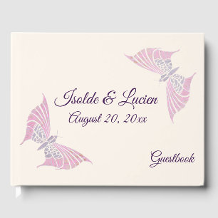 Libro De Visitas Hermosa Boda de mariposas Art Nouveau
