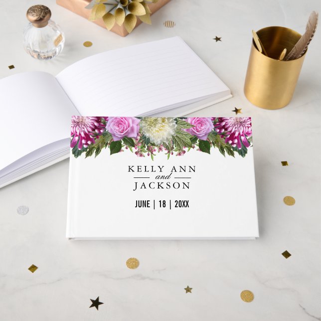 Libro De Visitas Hermosa Flora Rosa (Anverso Abierto)