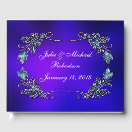 Libro De Visitas Hermosa mariposa personalizada Faux Filigree