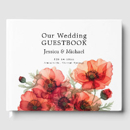 Libro De Visitas Hermosa Scarlet Petal Serenade