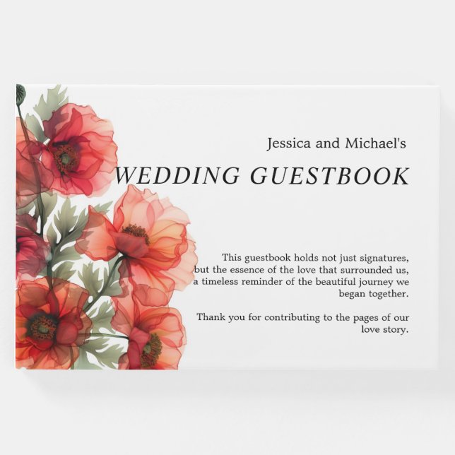 Libro De Visitas Hermosa Scarlet Petal Serenade (Anverso)