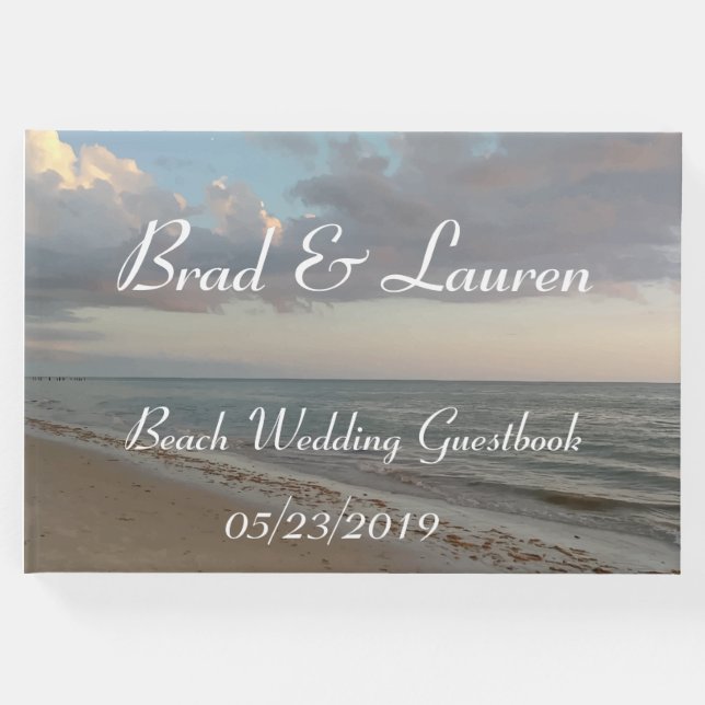 Libro De Visitas Hermosa y tranquila boda en la playa (Anverso)