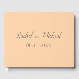 Libro De Visitas Hermoso Boda de temas de Peach