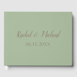 Libro De Visitas Hermoso Boda del tema verde
