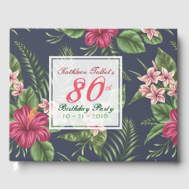 Libro De Visitas Hibiscus 80th Birthday Party Guest Book