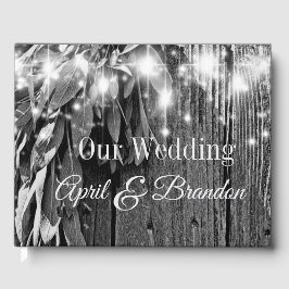 Libro De Visitas Hierba botánica de Boho hojas rústico Madera de Ba