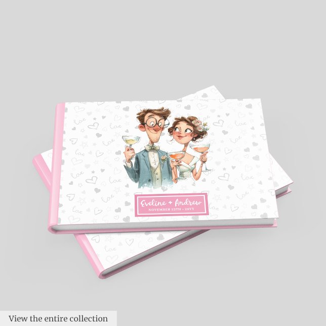 Libro De Visitas Hilarie Boda Guest Book Quirky Couple Art (Hilarious Wedding Guest Book Quirky Couple Art)