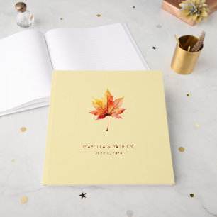 Libro De Visitas Hoja de Arce de Otoño Cálido